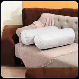 Polyester Fibre Solid Bolster Pack of 2-image-15