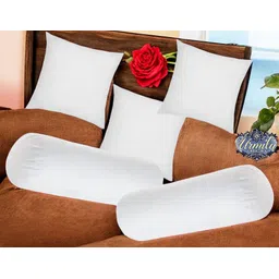 urmila creation Diwan Set Of 3 Cushion & 2 Microfibre Solid Bolster Pack of 5-picture-15
