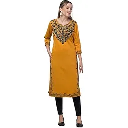 urob Winter Warm Woolen Embroidery Kurta/Kurti for Women's | Warm Inside |-picture-46