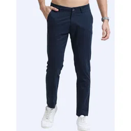 U.S. PITCHERS Men Cotton Slim Fit Low-Rise Chinos Trousers-picture-32