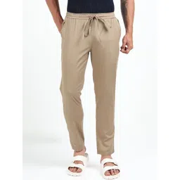 U.S. PITCHERS Men Slim Fit Mid-Rise Bio Twill Trousers-picture-24