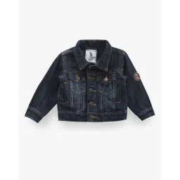 u.s. polo assn. Boys Washed Denim Jacket with Flap Pockets image 1