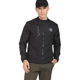 u.s. polo assn. Denim Co. Men Stand Collar Solid Standard Length Jacket image 1