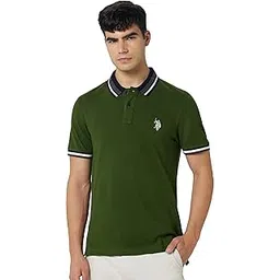 u.s. polo assn. denim co. Men's Solid Fitted Polo Shirt image 1