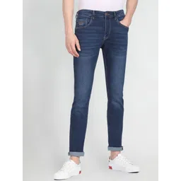 u.s. polo assn. denim co. U S Polo Assn Denim Co Men Blue Slim Fit Heavy Fade Stretchable Jeans image 2