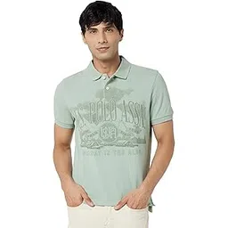 u.s. polo assn. denim co. Denim Co. Mens Black Half Sleeve Cotton Fitted Polo Shirt-picture-15