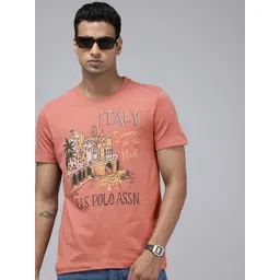 U.S. Polo Assn. Denim Co. Graphic Printed Pure Cotton Slim Fit T-shirt-picture-34