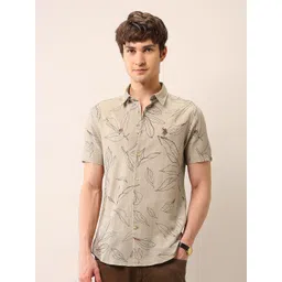 U.S. Polo Assn. Denim Co. Men Classic Tropical Printed Cotton Linen Casual Shirt-picture-32
