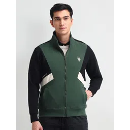 U.S. Polo Assn. Denim Co. Men Colourblocked Front-Open Sweatshirt-picture-22