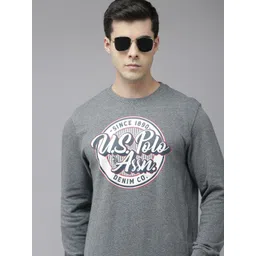 U.S. Polo Assn. Denim Co. Men Grey Printed Pure Cotton Sweatshirt-picture-27