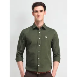 U.S. Polo Assn. Denim Co. Men Manhattan Solid Cotton Slim Fit Semiformal Shirt-picture-26