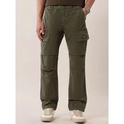 U.S. Polo Assn. Denim Co. Men Slim Fit Straight Fit Cargos Trousers-picture-20