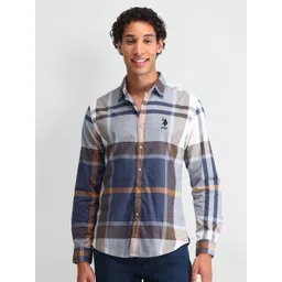 U.S. Polo Assn. Denim Co. Men Smart Slim Fit Opaque Checked Casual Shirt-picture-40