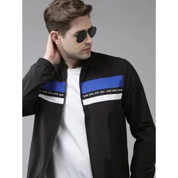 u.s. polo assn. denim co. U S Polo Assn Denim Co Men Black Striped Bomber Jacket-picture-41