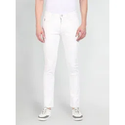 u.s. polo assn. denim co. U S Polo Assn Denim Co Men White Brandon Slim Tapered Fit Mid Rise Stretchable Jeans-picture-39