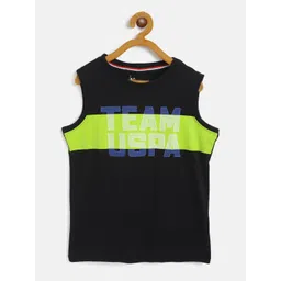 U.S. Polo Assn. Kids Black & Yellow Striped Detail Cotton Lounge T-shirt-picture-21