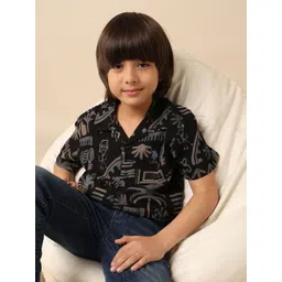 U.S. Polo Assn. Kids Boys Abstract Printed Cuban Collar Regular Fit Shirt-picture-13