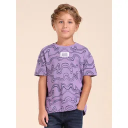 U.S. Polo Assn. Kids Boys Abstract Printed Drop-Shoulder Sleeves Cotton T-shirt-picture-27