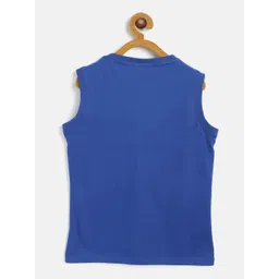 U.S. Polo Assn. Kids Boys Blue & Yellow Cotton Brand Logo Print Lounge T-shirt image 2