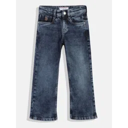 U.S. Polo Assn. Kids Boys Blue Bootcut Heavy Fade Stretchable Jeans-picture-47