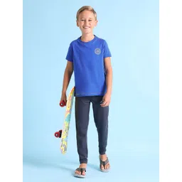 U.S. Polo Assn. Kids Boys Blue Solid Pure Cotton Lounge T-shirt-picture-30