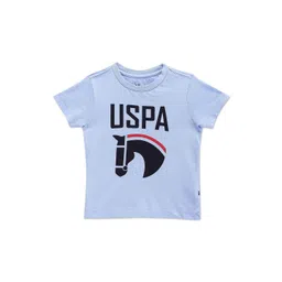 U.S. Polo Assn. Kids Boys Blue Typography Printed Cotton T-shirt-picture-13