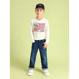U.S. Polo Assn. Kids Boys Bootcut Mid-Rise Light Fade Stretchable Jeans-picture-56