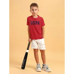 U.S. Polo Assn. Kids Boys Brand Logo Applique Pure Cotton T-shirt-picture-23