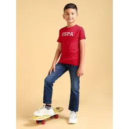U.S. Polo Assn. Kids Boys Brand Logo Embossed Pure Cotton T-shirt-picture-42