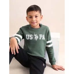 U.S. Polo Assn. Kids Boys Brand Logo Printed Cotton Sweatshirt-picture-37