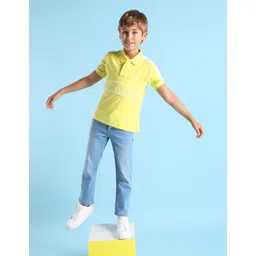 U.S. Polo Assn. Kids Boys Brand Logo Printed Polo Collar Applique T-shirt-picture-44