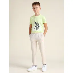 U.S. Polo Assn. Kids Boys Brand Logo Printed Pure Cotton Joggers-picture-26