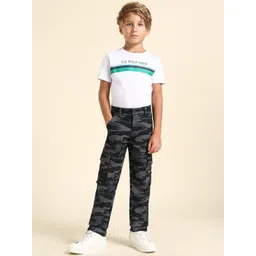 U.S. Polo Assn. Kids Boys Camouflage Printed Classic Cargos Trousers-picture-24
