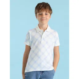 U.S. Polo Assn. Kids Boys Checked Polo Collar Cotton Regular Fit T-shirt-picture-19