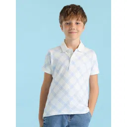 U.S. Polo Assn. Kids Boys Checked Polo Collar Cotton Regular Fit T-shirt-picture-21