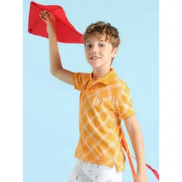 U.S. Polo Assn. Kids Boys Checked Polo Collar Pockets T-shirt image 3