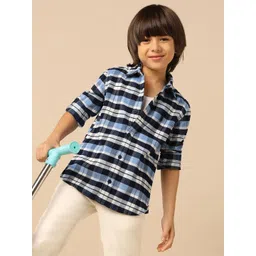 U.S. Polo Assn. Kids Boys Checked Spread Collar Pure Cotton Casual Shirt-picture-27