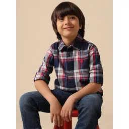 U.S. Polo Assn. Kids Boys Checked Spread Collar Pure Cotton Regular Fit Shirt-picture-28