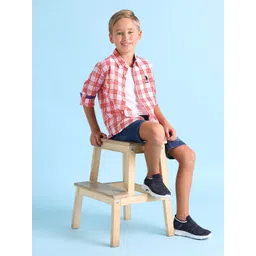 U.S. Polo Assn. Kids Boys Classic Checked Spread Collar Regular Fit Casual Shirt-picture-47