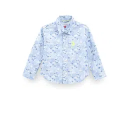 U.S. Polo Assn. Kids Boys Classic Fit Floral Printed Casual Pure Cotton Twill Shirt-picture-21