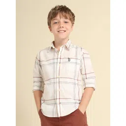 U.S. Polo Assn. Kids Boys Classic Regular Fit Spread Collar Checked Cotton Casual Shirt-picture-27