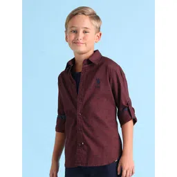 U.S. Polo Assn. Kids Boys Classic Spread Collar Long Sleeves Regular Fit Casual Shirt-picture-23