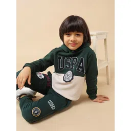 U.S. Polo Assn. Kids Boys Colourblocked Hooded Long Sleeves Sweatshirt-picture-43