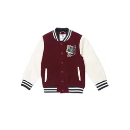 U.S. Polo Assn. Kids Boys Colourblocked Mandarin Collar Varsity Jacket-picture-20