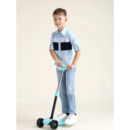 U.S. Polo Assn. Kids Boys Colourblocked Pure Cotton Casual Shirt-picture-32