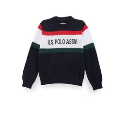 U.S. Polo Assn. Kids Boys Colourblocked Pure Cotton Pullover-picture-35