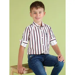 U.S. Polo Assn. Kids Boys Corduroy Pure Cotton Striped Casual Shirt-picture-24