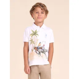 U.S. Polo Assn. Kids Boys Graphic Printed Polo Collar Cotton T-shirt-picture-47