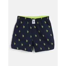 U.S. Polo Assn. Kids Boys Navy Blue & Green Brand Logo Print Boxers 8905201686911-picture-49