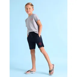 U.S. Polo Assn. Kids Boys Navy Blue Cotton Solid Lounge Shorts-picture-30